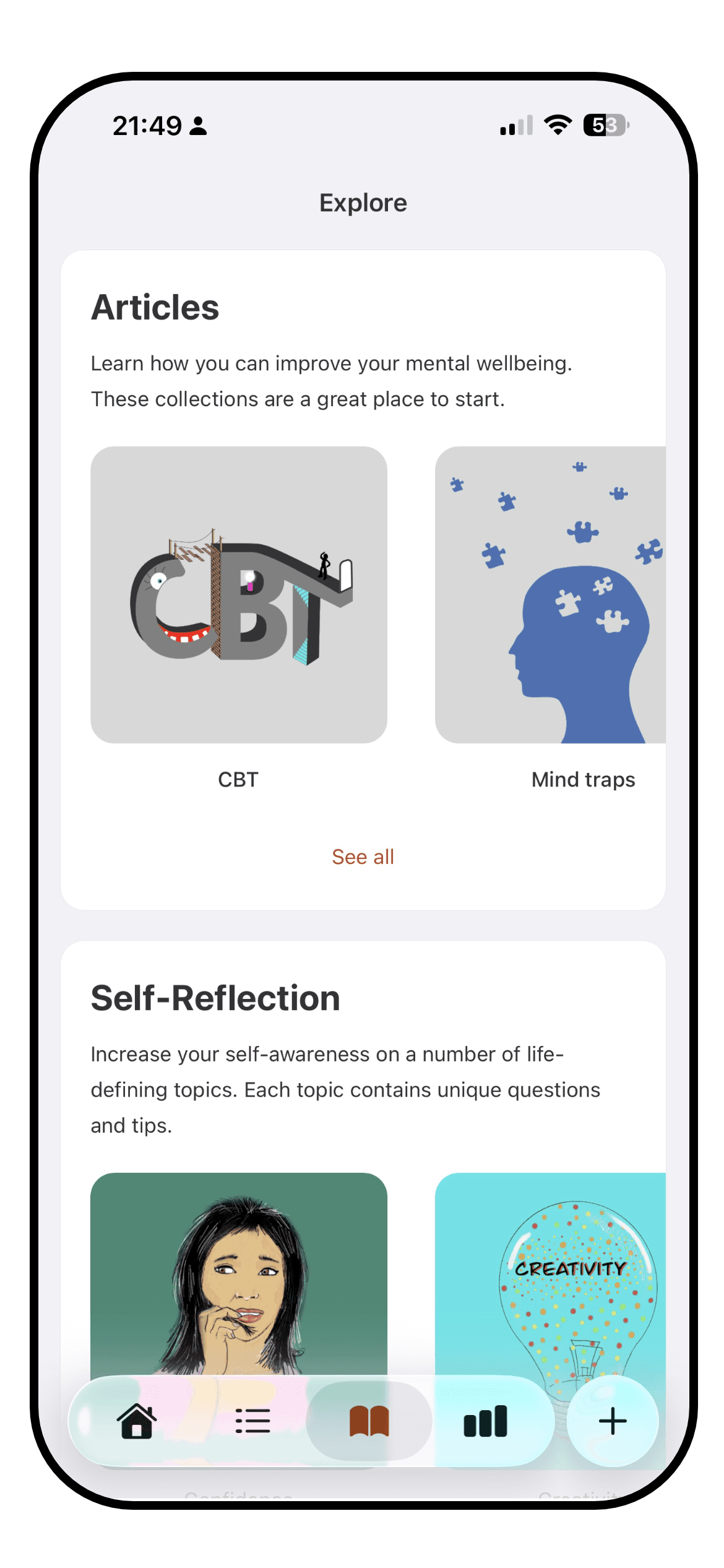 The self-reflection topic picker in Luci